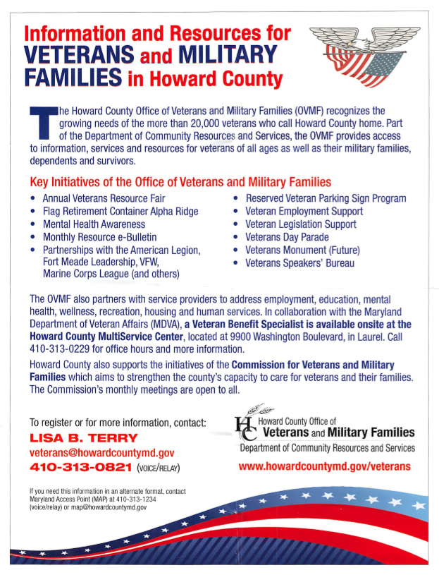 Information and Resources for Veterans and Military Families Sheet